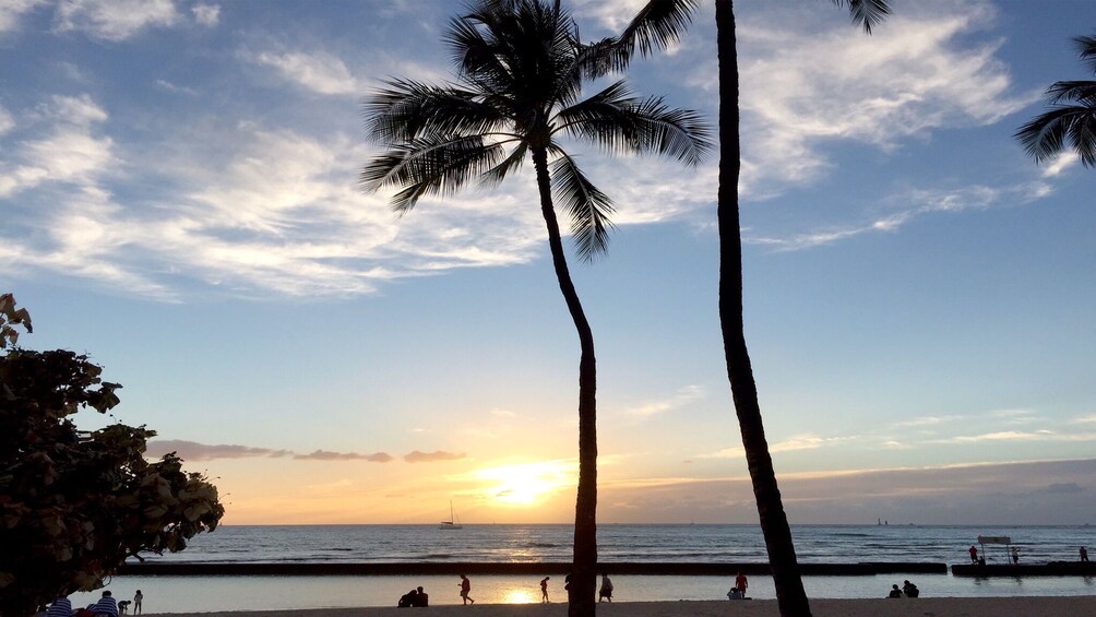 Sunset off the coast of Oahu