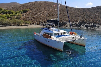 Private Full Day Catamaran Cruise from Paros with Lunch