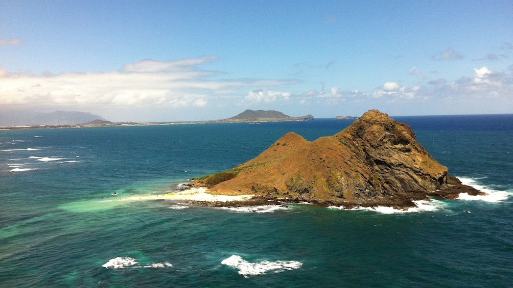 Aerial view of small island near Oahu