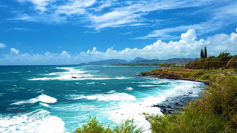 looking at waves at the shore in Kauai