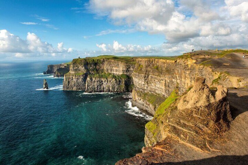 Guided walk along the Cliffs of Moher County Clare Ireland with sea stacks