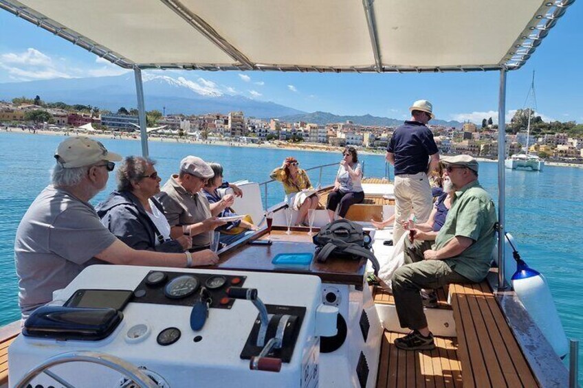 Sicilian wine tasting on the boat in Taormina