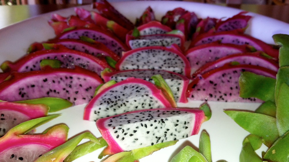 sliced dragon fruit served in Maui