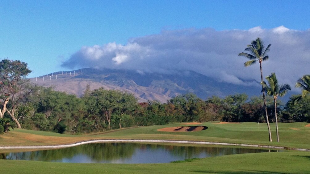 Mountain view from golf course in Maui