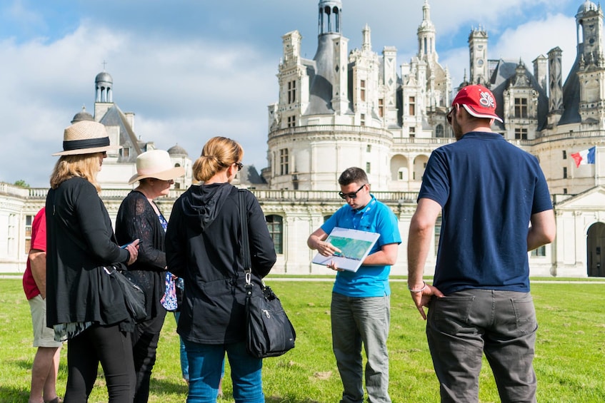 Tour guide with group