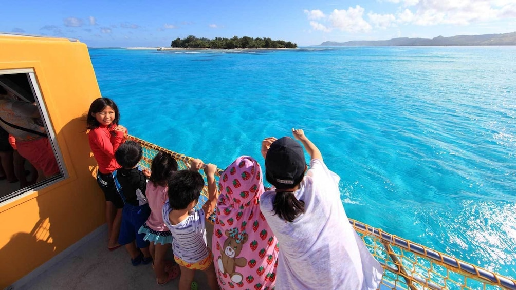 looking out into the ocean on the boat in Micronesia