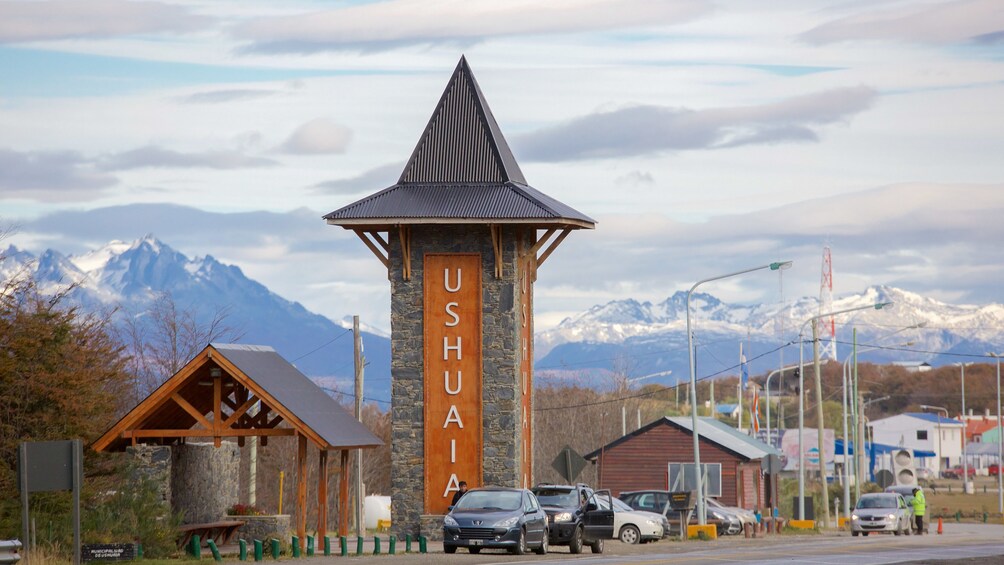 Entrance to Ushiaia resort town.