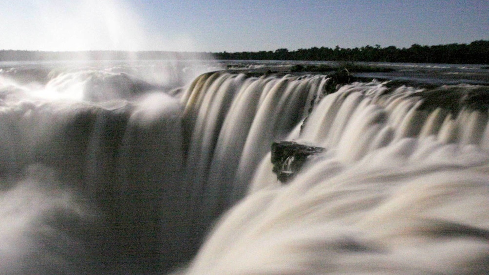 Day view of the stunning Iguazu Falls in  Buenos Aires, Argentina