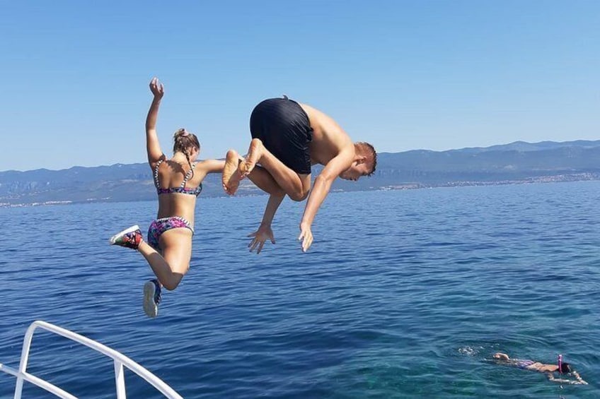 Jumping from the boat