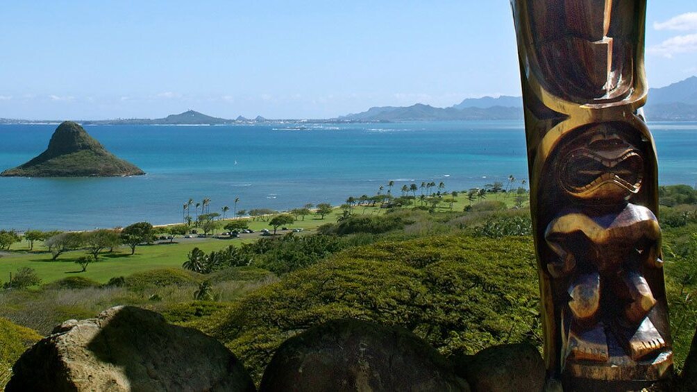 Oahu's Hakipu`u Valley peering out into the ocean