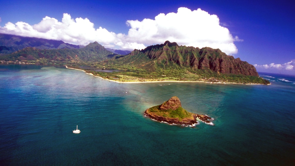 Show item 4 of 6. Aerial view of Oahu island