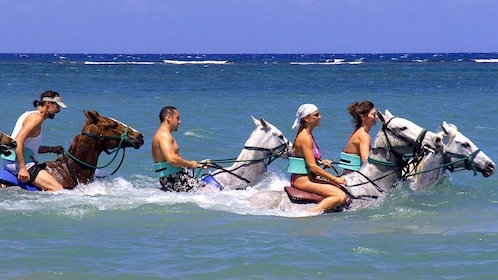 Randonnée à cheval privée avec baignade personnalisée