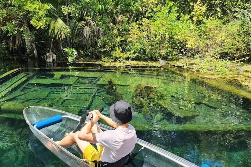 Old sunken ships from movie scenes are fun to see under the crystal clear water.
