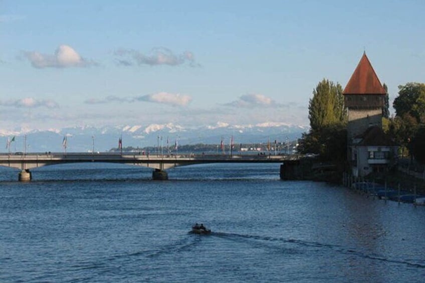Rhine bridge and Rheintorturm in Constance
