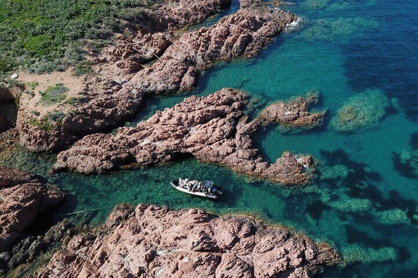 Departure from Saint-Raphaël - The creeks of Estérel