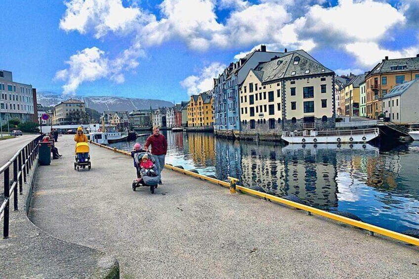 Brosundet harbour in Alesund