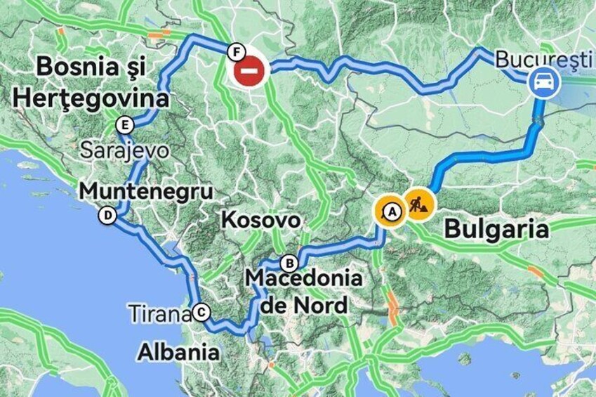 Balkan Peninsula Private Road Trip 7 Countries in 7 days