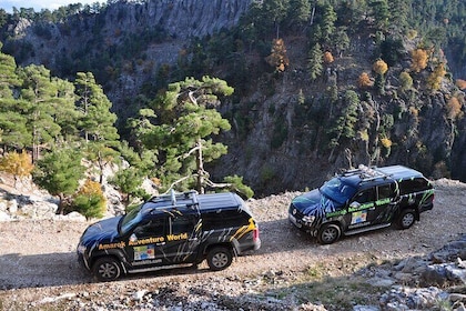 Off-road vehicle tour & rafting experience in the Taurus Mountains from Sid...