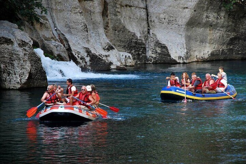Inflatable boat ride - water fun at 12 degrees C.