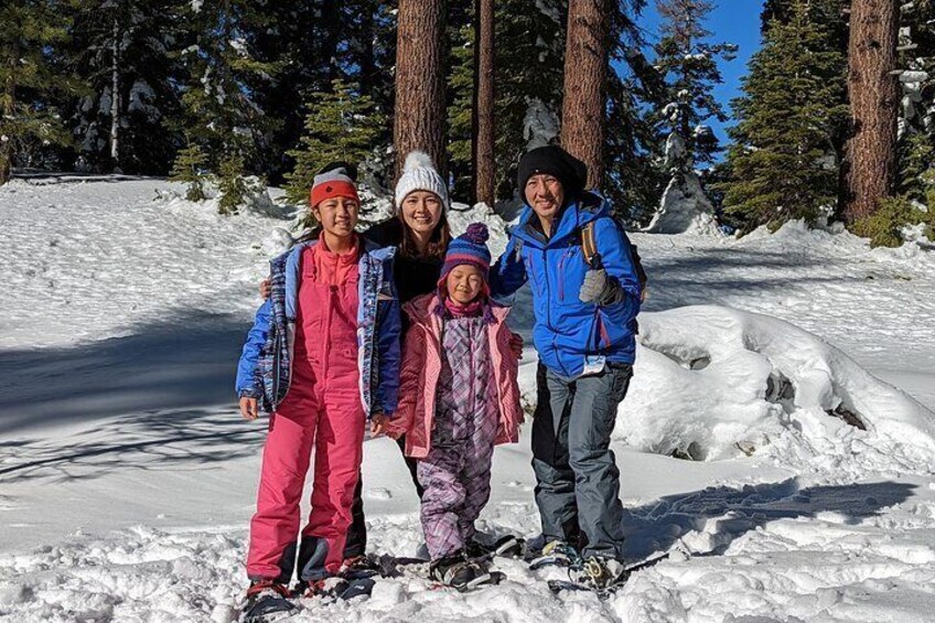 Family friendly snowshoeing experience.