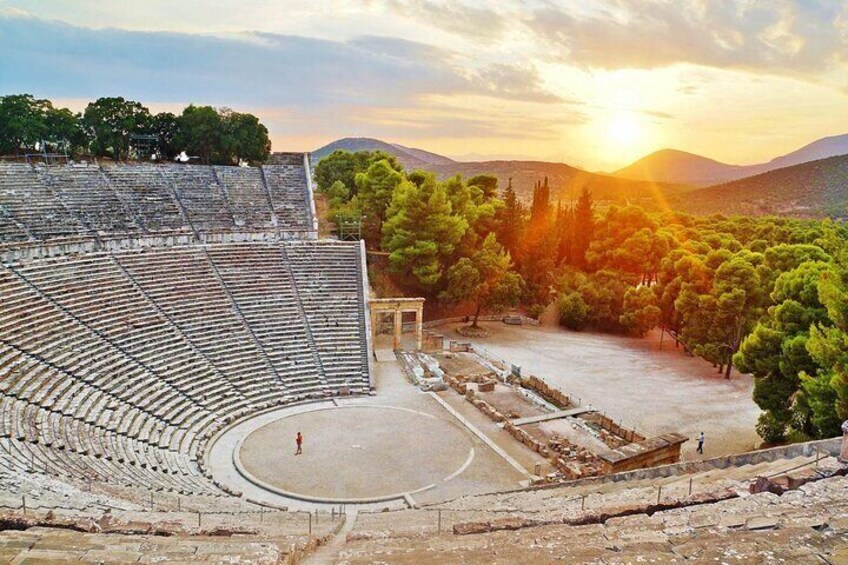 Magical sunset at Epidaurus