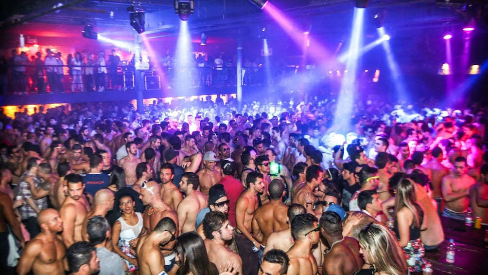 View inside club on gay nightlife tour in Rio de Janeiro