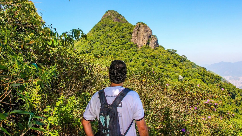 Hiking man at Tijuca National Park in Rio de Janeiro