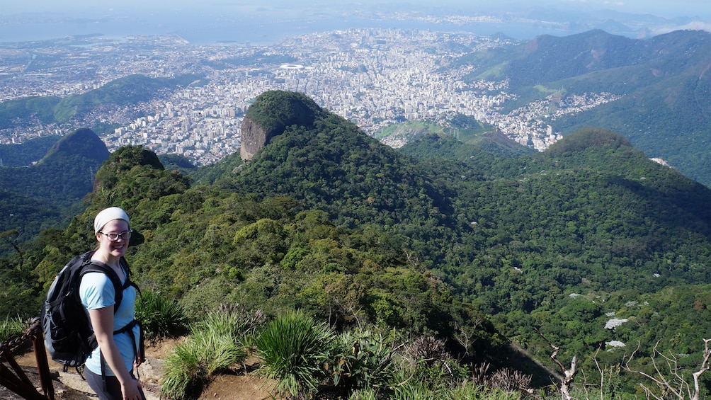 Woman at a scenic point in Tijuca National Park in Rio de Janeiro
