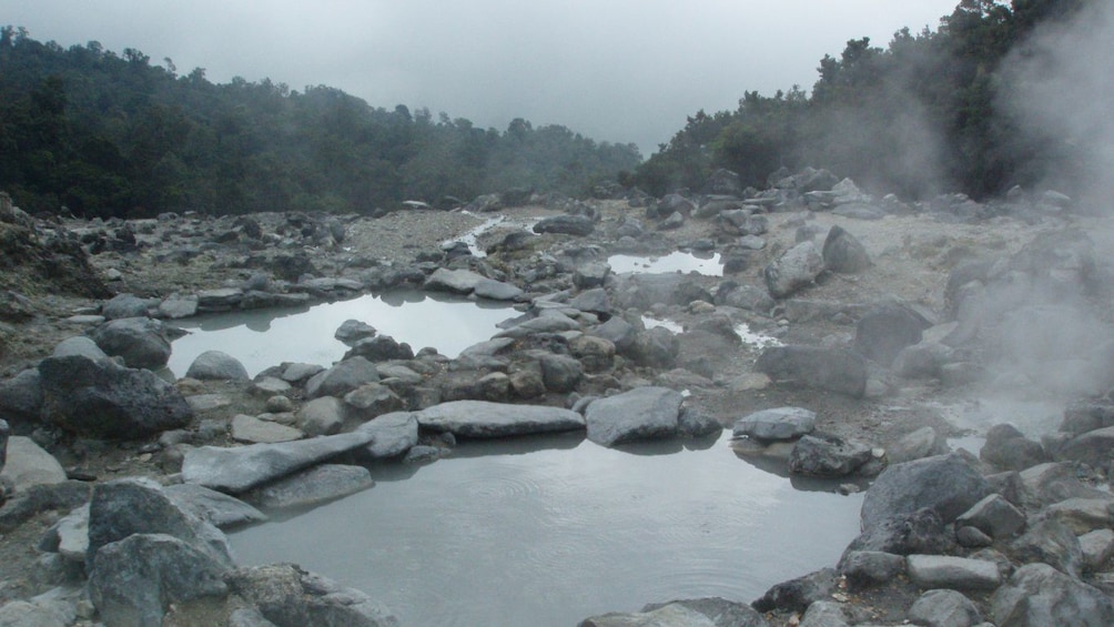 Close up view of hot springs.