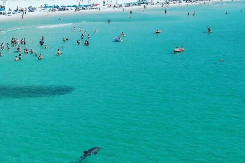 Our beautiful beach with crystal clear emerald water. 