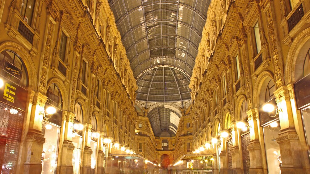 Interior view of Galleria Vittorio Emanuele II.