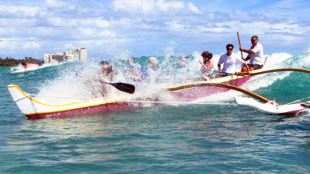 Canoe on the water near Oahu