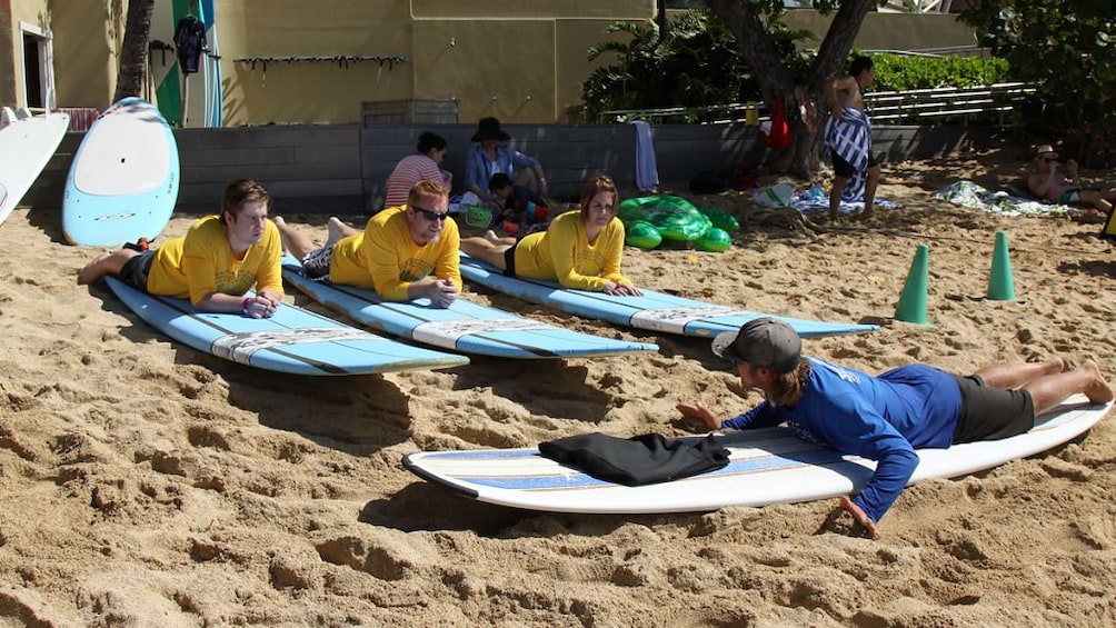 Private Group Surfing Lessons at Waikiki Beach