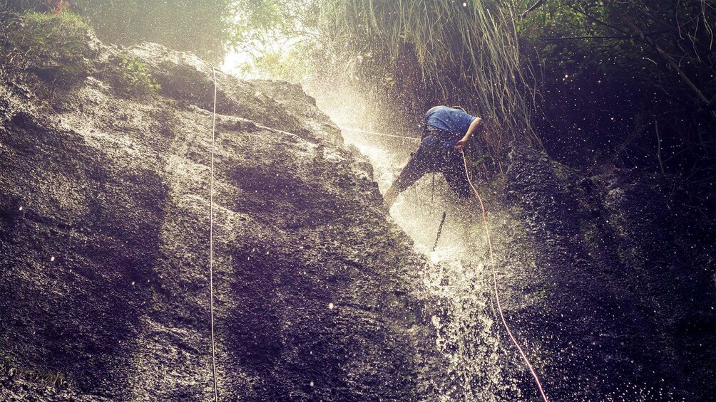 Man climbing in Quito, Ecuador