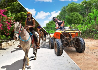 ATV Wild Pass con tirolesas, cenote y paseo a caballo opcional