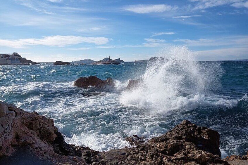 by feeling the power of the natural elements,