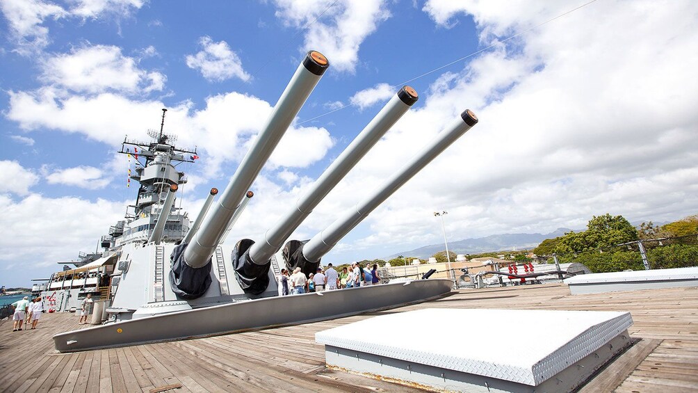 Deck on the a historic ship on the pearl harbor tour in maui 