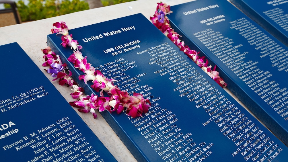 List of names memorial in Oahu