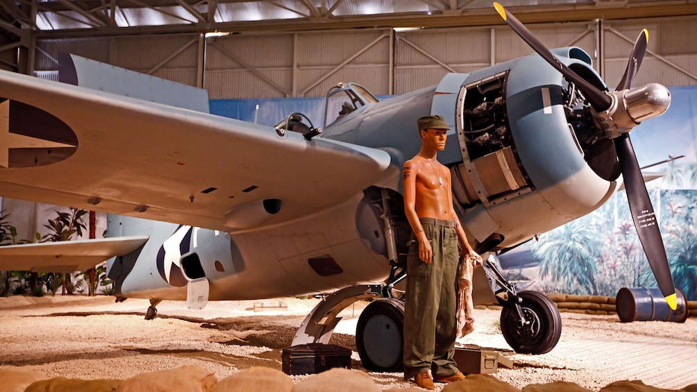 Airplane at memorial in Oahu