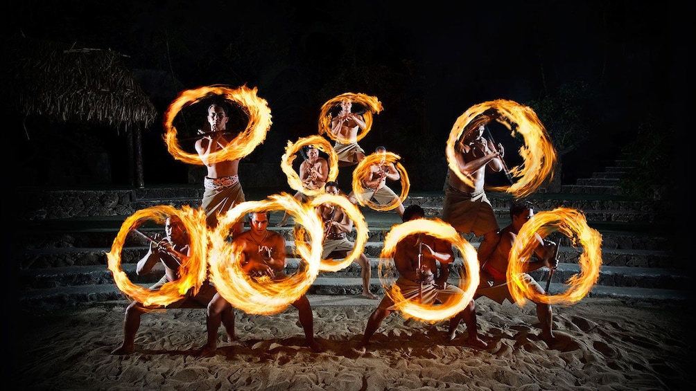 Fire dancing performers