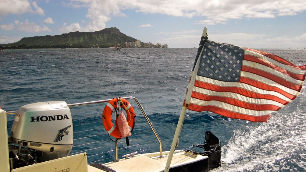 View from catamaran off of Oahu