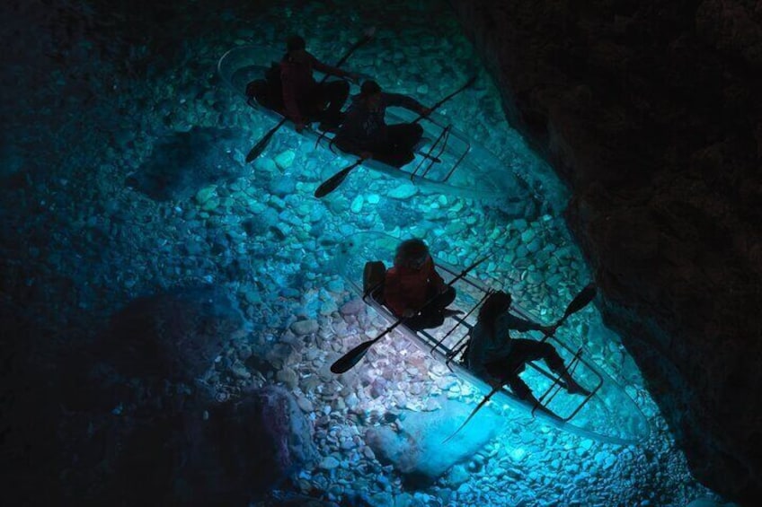 Transparent Kayak Night Glow Experience from Pula
