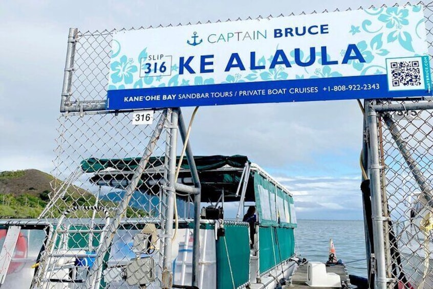 Meeting Point is slip #316 under "CAPTAIN BRUCE" sign