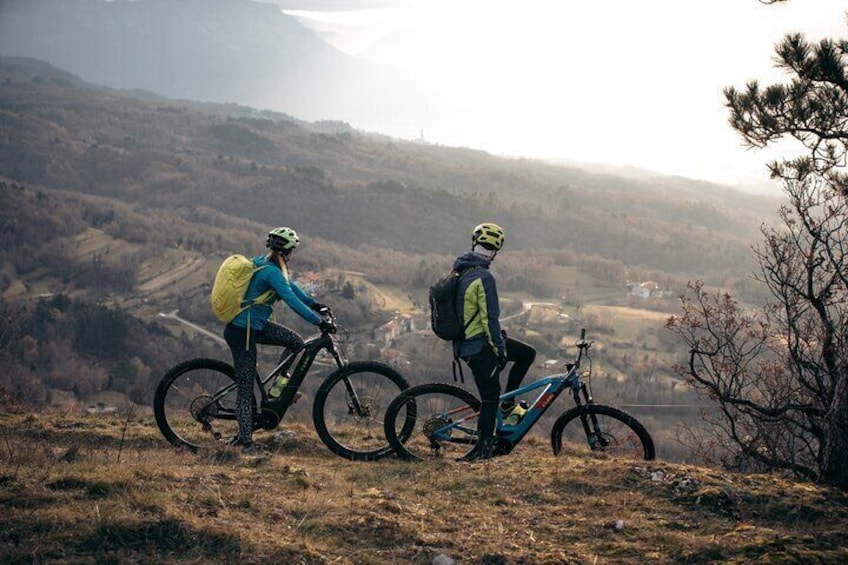 MTB riding above the Vipava valley in autumn...