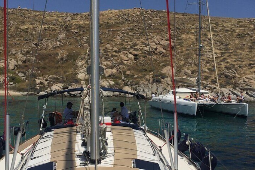 Sailing adventure with Nadia K to Delos and Rhenia Island from Mykonos