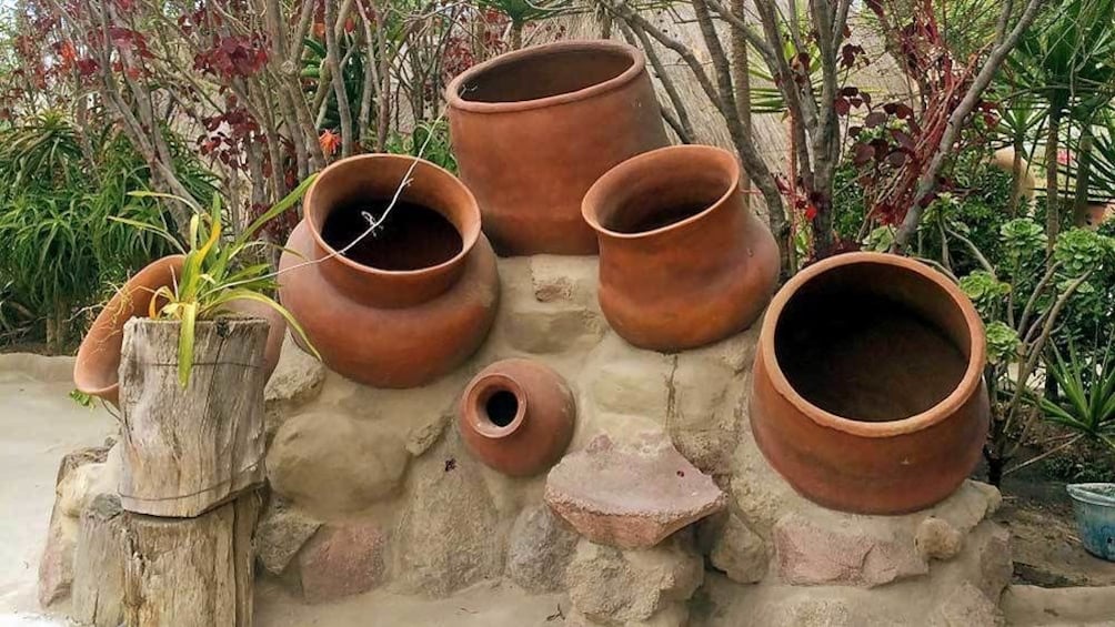 old pottery on display in Quito