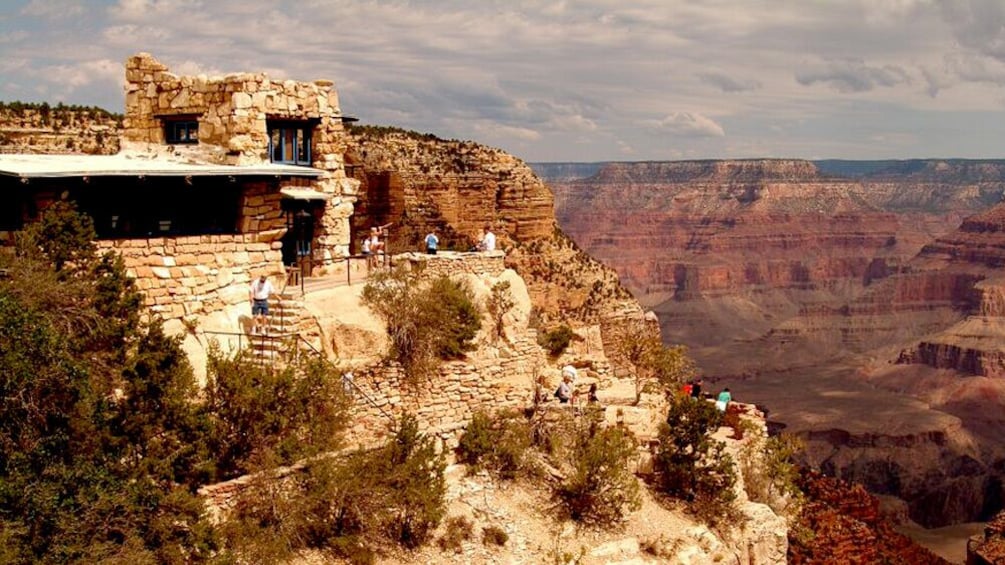 Stone observatory overlooking the Grand Canyon