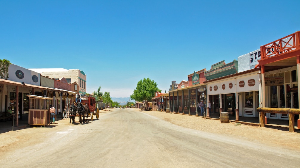 view down street in tombstone