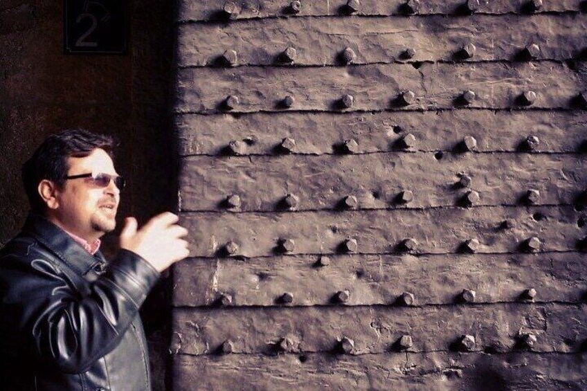 Authentic scars on the massive Stambol Gate - Belgrade Fortress