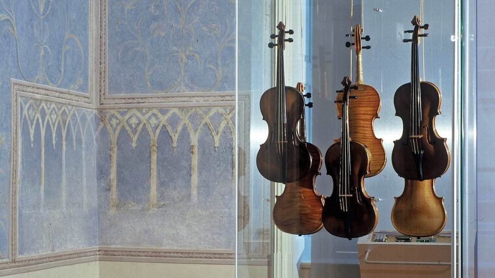 violins on display in prague